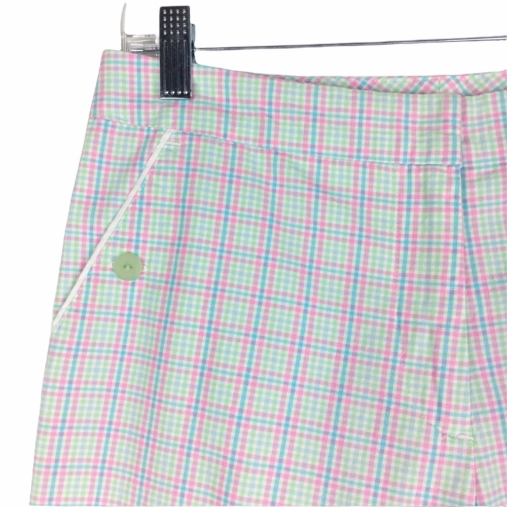 NEW Sigrid Olsen Womens Size 6 Pastel Pink Blue Green Plaid Capris Cropped Pants